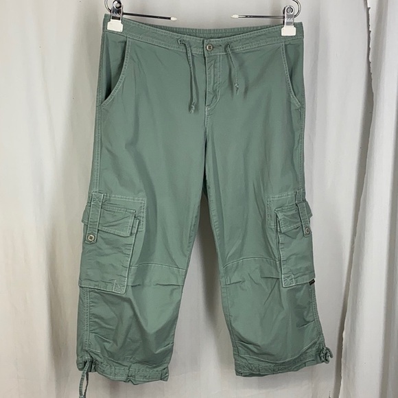 Prana Pants - PRANA M Mint Green Cargo Cropped Capri Pants